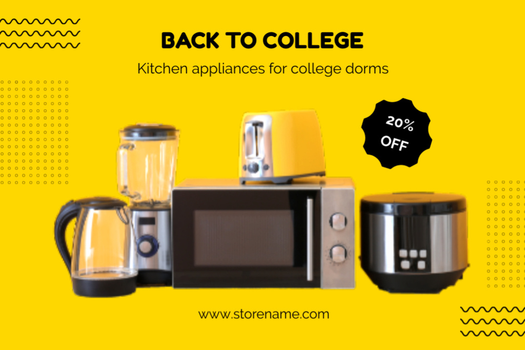 Affordable Kitchen Gadgets for Dorms Postcard 4x6in Modelo de Design