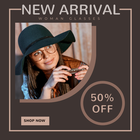 Advertising New Arrival Women's Eyewear Instagram Design Template