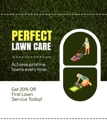 Discount For Pristine Lawn Maintenance Instagram Post Vertical Design Template