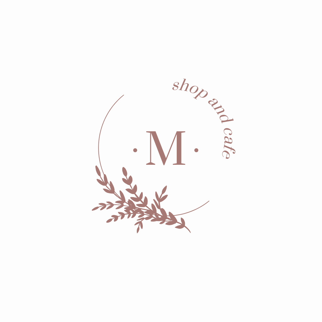 Plantilla de diseño de Flower Shop and Cafe Ad Logo 