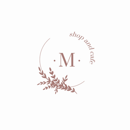 Flower Shop and Cafe Ad Logo Design Template