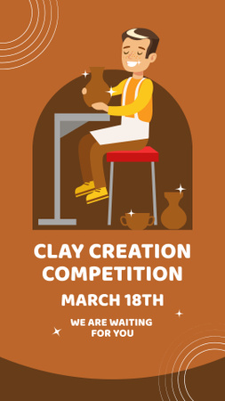 Pottery Competition Announcement Instagram Story Modelo de Design