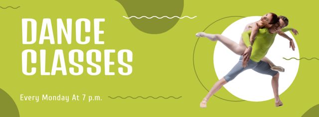 Modèle de visuel Promotion of Dance Classes in Green - Facebook cover