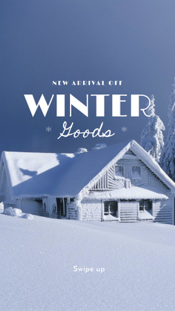 Winter Arrival Announcement with Snowy House Instagram Story Design Template