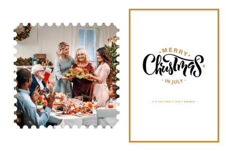 Big Happy Family Celebrate Christmas in July Postcard 4x6in Design Template