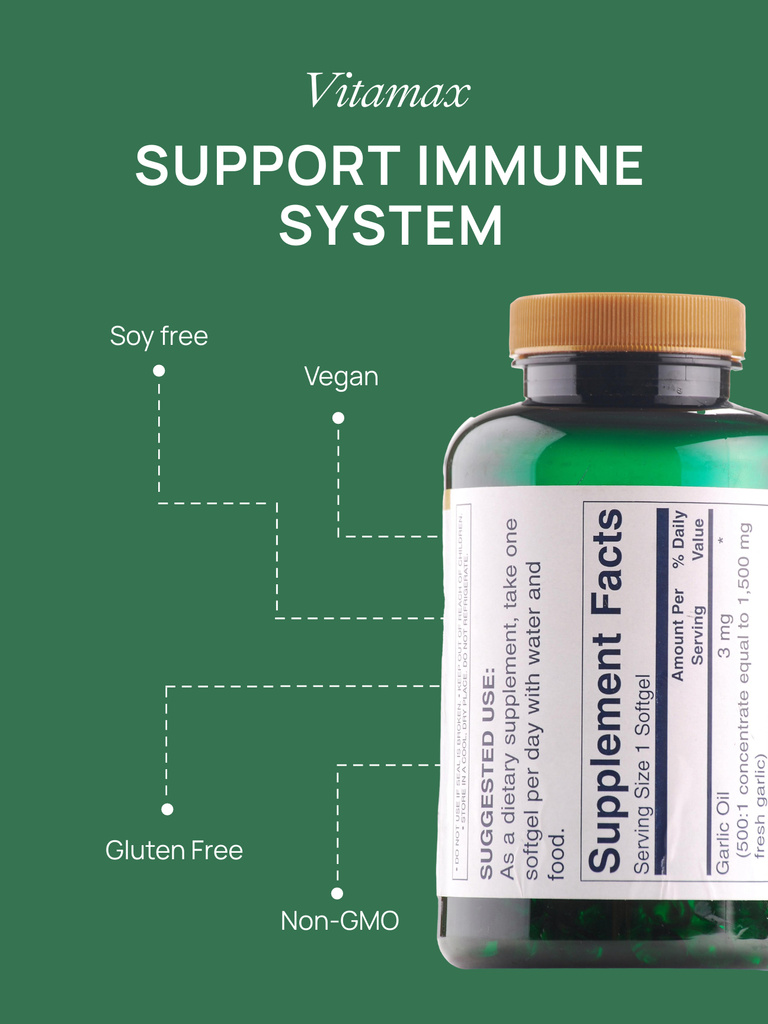 Affordable Immunity-Enhancing Capsules Poster US – шаблон для дизайну