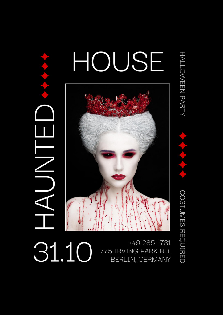 Halloween Party Announcement with Dark Queen Poster Design Template
