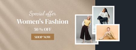 Female Fashion Clothes Sale Facebook coverデザインテンプレート
