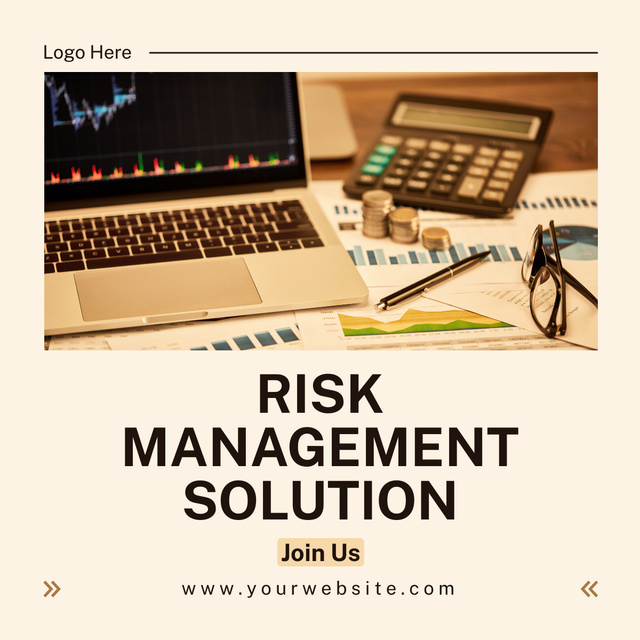 Designvorlage Research of Risk Management Solutions für LinkedIn post