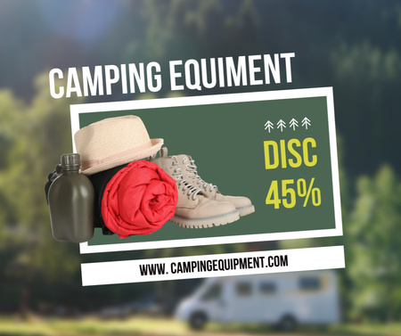Camping Equipment Sale Facebook Design Template
