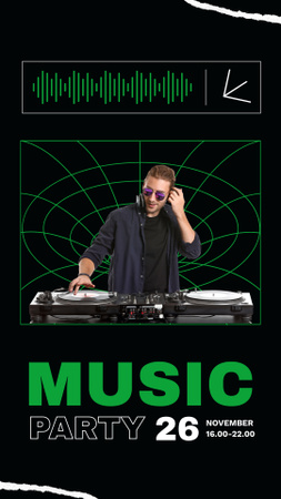 Music Party with Young Male DJ Instagram Story Design Template