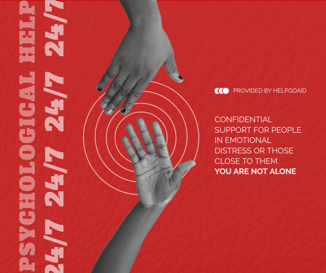 Designvorlage Psychological Help Offer with People holding Hands für Facebook