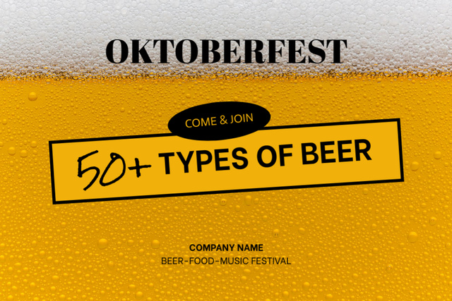 Oktoberfest  Bulletin with Beer Foam Flyer 4x6in Horizontal tervezősablon