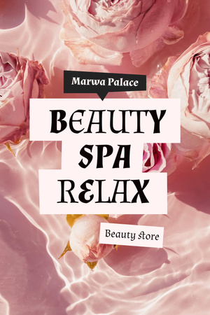 Spa Services Offer with Tender Flowers in Water Pinterest tervezősablon
