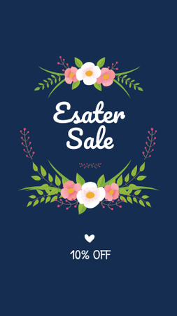 Easter Discount Offer with Tender Flowers Instagram Story – шаблон для дизайну
