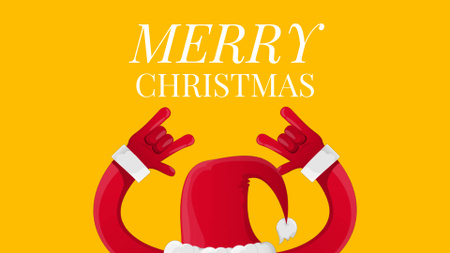 Christmas Greeting Santa Showing Rock Sign Full HD video Design Template