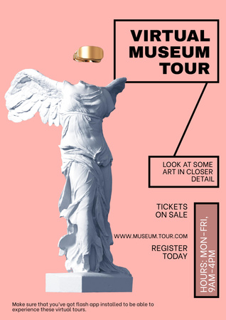 Virtual Museum Tour Announcement Poster tervezősablon