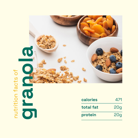 Template di design Informazioni nutrizionali sulla granola Instagram