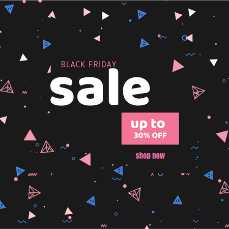 Black Friday with Bright spinning flickering elements Animated Post Design Template