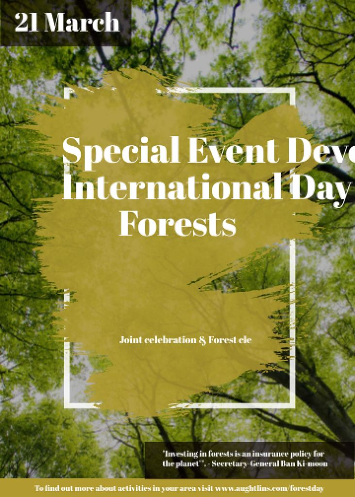 Plantilla de diseño de International Day of Forests Event Tall Trees Invitation 