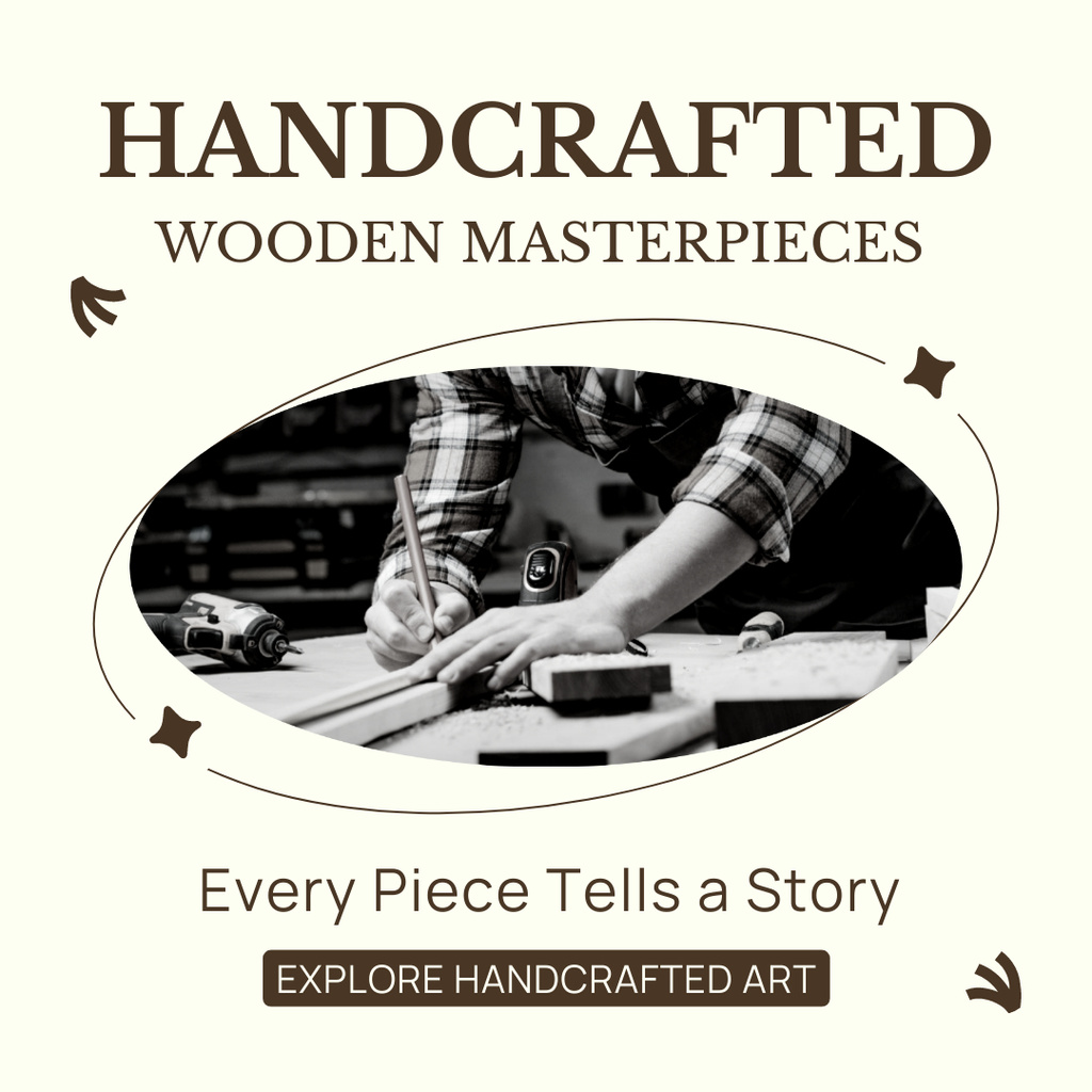Ontwerpsjabloon van Instagram AD van Wooden Masterpieces By Professional Carpenter Offer