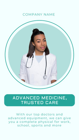 Trustworthy Doctor Service Promotion With Description Instagram Video Story Design Template