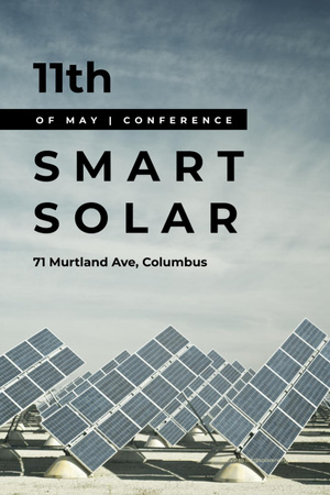 Solar panels in rows for Ecology conference Invitation 6x9in Design Template