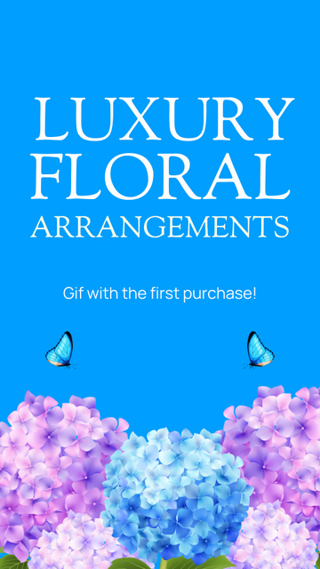 Gift Offer for First Purchase of Floral Arrangements Instagram Story Design Template