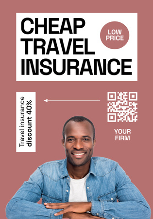 Offer of Cheap Travel Insurance Poster 28x40in – шаблон для дизайну