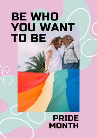 Plantilla de diseño de Cute LGBT Couple Poster 