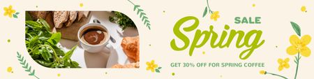 Spring Sale Coffee Offer Twitter Design Template