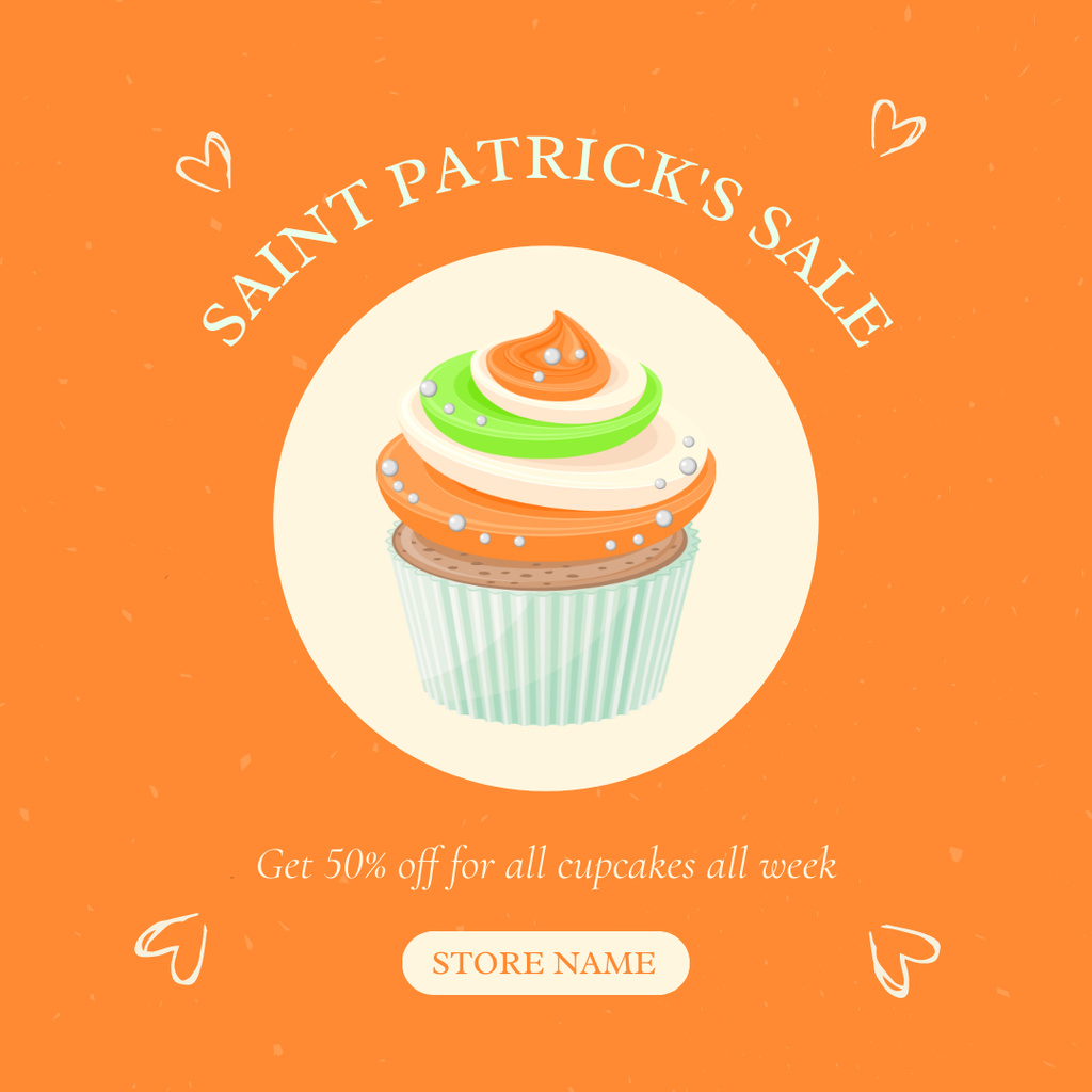 St. Patrick's Day Muffin Sale Announcement Instagram Design Template