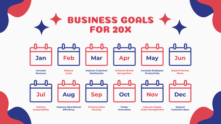 Platilla de diseño Monthly Business Goals List Timeline