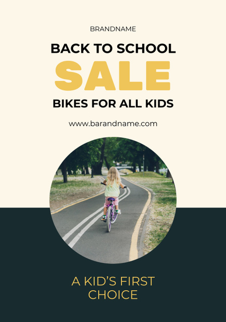 School Bicycle Sale for All Kids Poster 28x40in Πρότυπο σχεδίασης