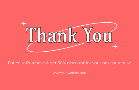 Thank You Message to Loyal Client on Red Business Card 85x55mm Design Template