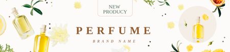 Ontwerpsjabloon van Ebay Store Billboard van Advertentie voor nieuwe parfumproducten met fruitparfums