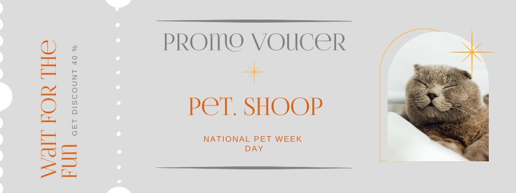 Pet Accessories Shop Ad And Discounts Voucher Coupon Modelo de Design