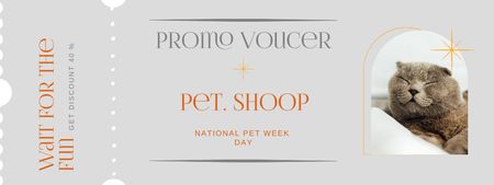 Pet Shop Discount Offer with a Cute Cat Coupon Design Template