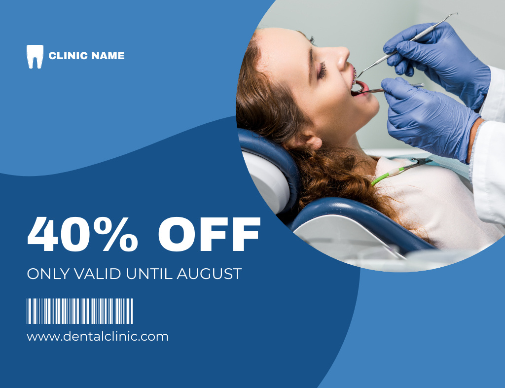 Offer of Dental Care Services with Special Discount Thank You Card 5.5x4in Horizontal Πρότυπο σχεδίασης