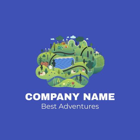 Plantilla de diseño de Tours de Viaje y Aventuras Animated Logo 