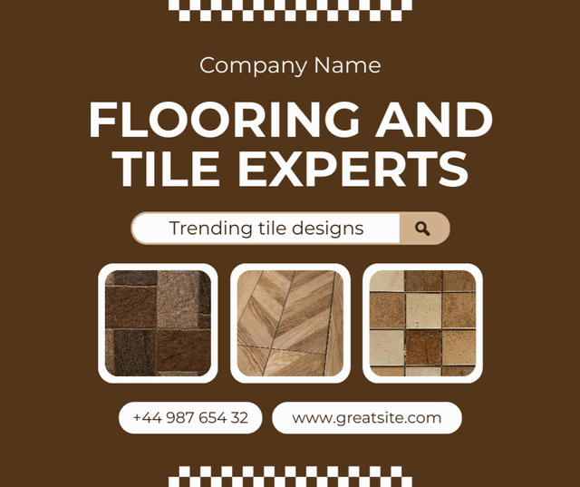 Services of Flooring & Tiling Experts Ad Facebook Modelo de Design