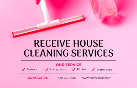 Receive Professional House Cleaning Services Flyer 5.5x8.5in Horizontal Design Template