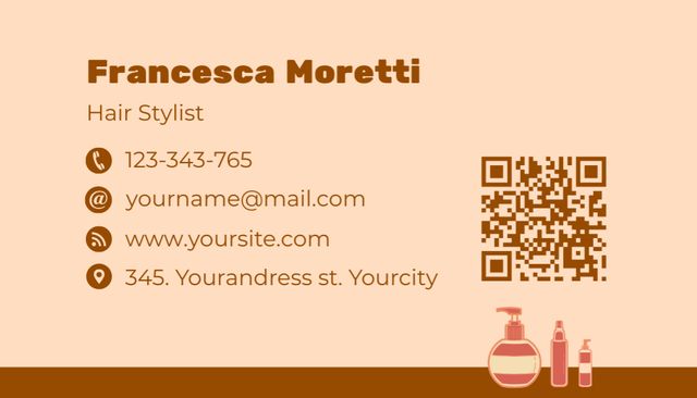 Beauty Salon and Hair Styling Offer Business Card USデザインテンプレート