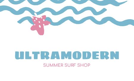 Emblem of Trendy Summer Store Business Card 91x55mm Design Template