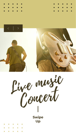 Music Concert Announcement with Man playing Guitar Instagram Story Modelo de Design