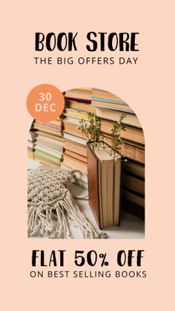 Vzrušující nabídka aktualizace prodeje knih v oranžové Instagram Story Šablona návrhu