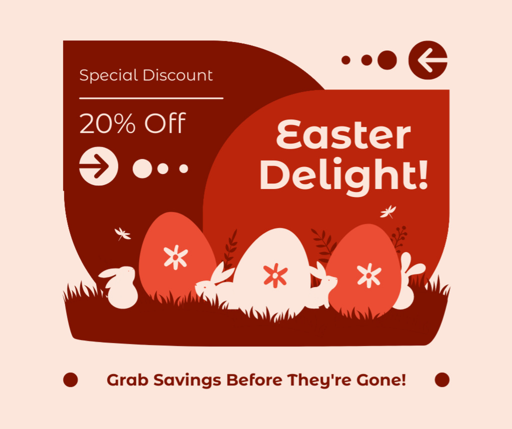 Designvorlage Easter Delights Offer with Special Discount für Facebook
