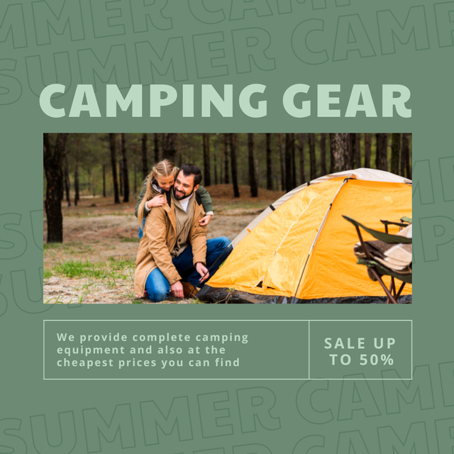 Sale Up For Camping Equipment Instagram AD Tasarım Şablonu
