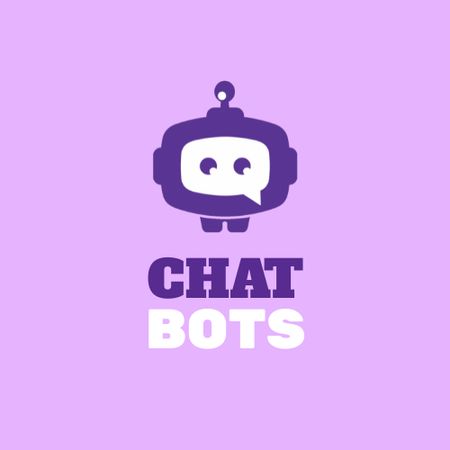 Modèle de visuel Services de chatbot en ligne avec l'emblème du robot - Animated Logo