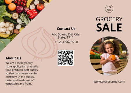 Fresh Food In Grocery Sale Offer Brochure Design Template